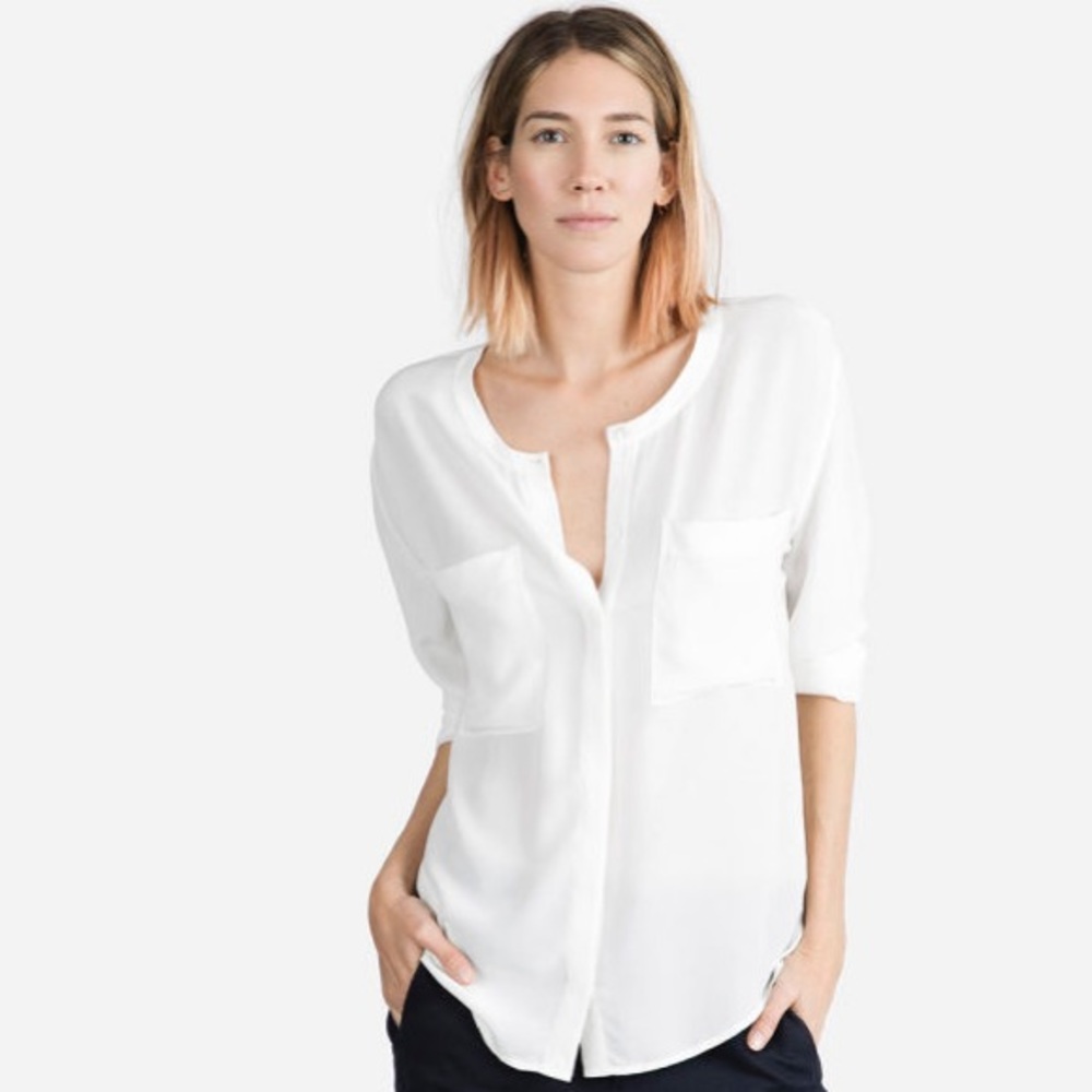 Never worn Everlane Silk Pocket Blouse Size M